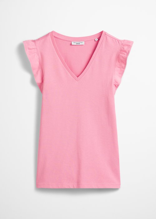 Regular flounce T-shirt — Soft Pink