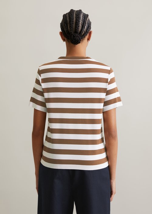 Relaxed striped T-shirt — Medium Brown