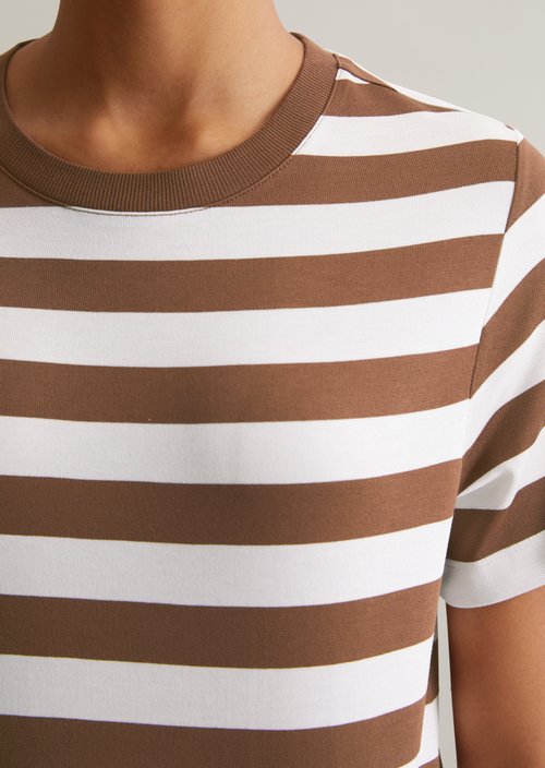 Relaxed striped T-shirt — Medium Brown
