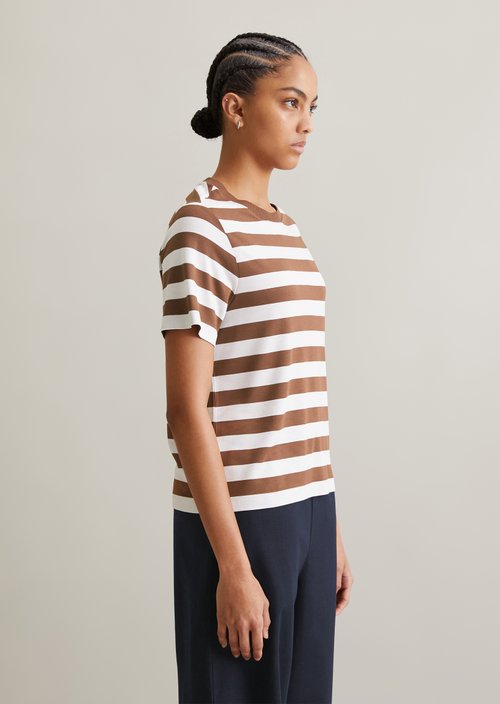 Relaxed striped T-shirt — Medium Brown