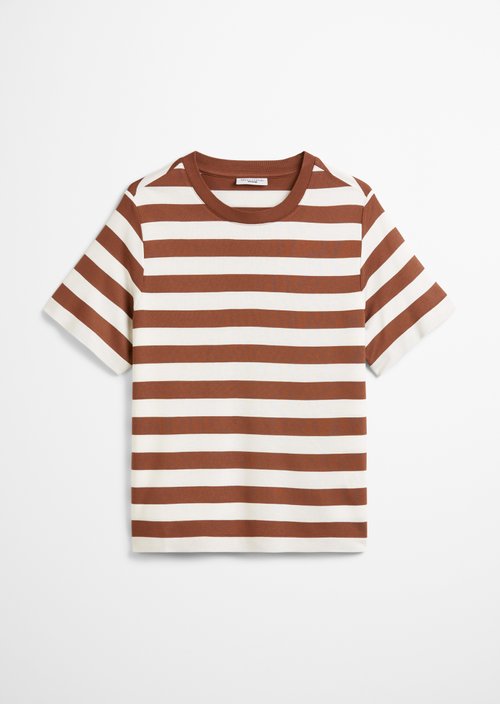 Relaxed striped T-shirt — Medium Brown