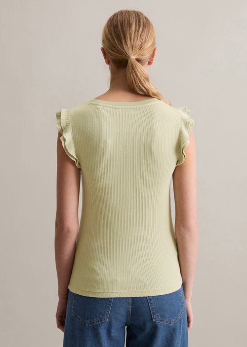 Regular flounce T-shirt — Elm Green