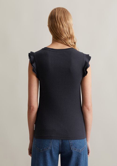 Regular flounce T-shirt — Blue Depths