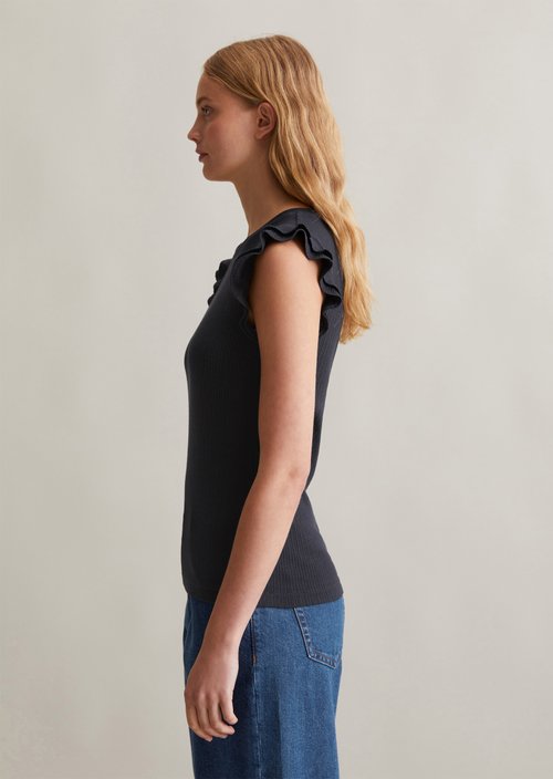 Regular flounce T-shirt — Blue Depths