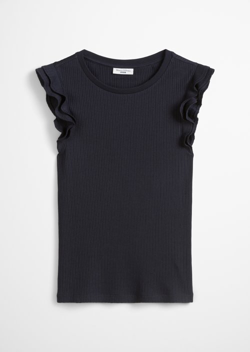 Regular flounce T-shirt — Blue Depths