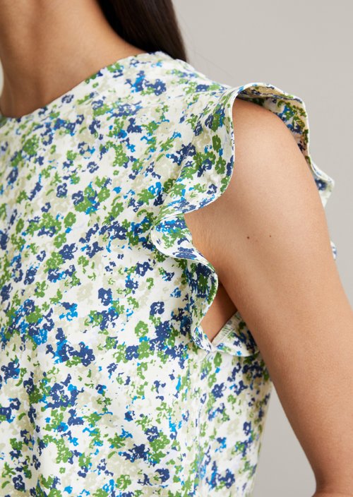 Loose flounce T-shirt — Medium Blue