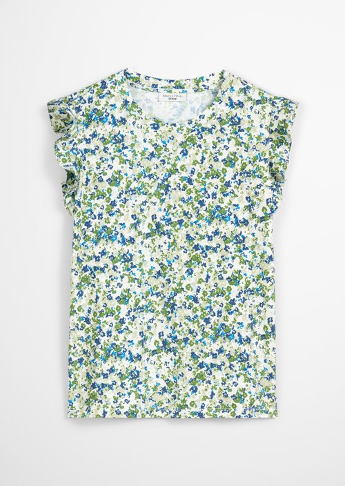 Loose flounce T-shirt — Medium Blue