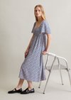 Marc O'Polo Zomerjurk in melkmeidstijl, Dames, blauw, M, 100% Viscose