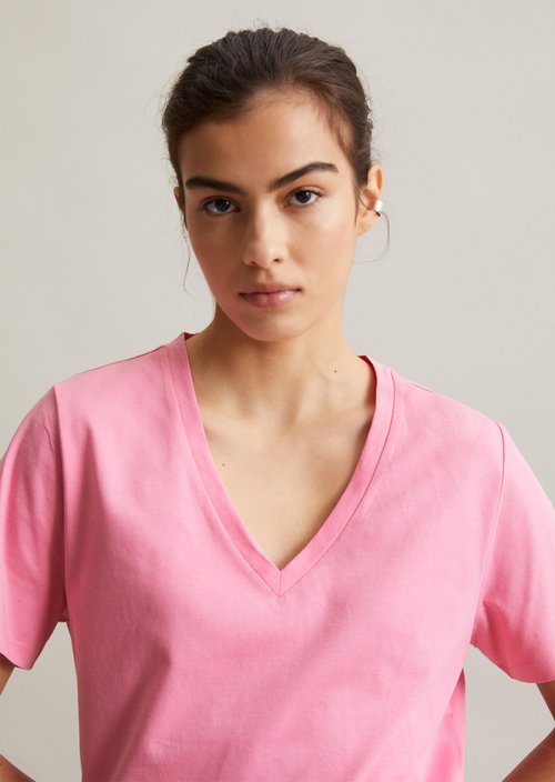 DfC V-neck T-shirt relaxed — Soft Pink