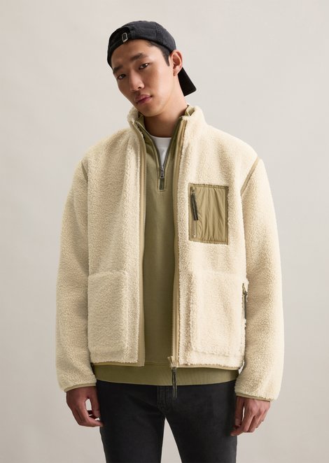 Marc O'Polo Teddy jas regular, Heren, beige, S, 100% Polyester