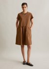 Marc O'Polo DfC jersey jurk regular, Dames, bruin, Xs, 100% Katoen