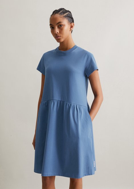 Marc O'Polo DfC jersey jurk regular, Dames, blauw, M, 100% Katoen