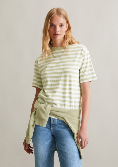 Marc O'Polo Regular gestreept T-shirt, Dames, groen, Xl, 100% Katoen