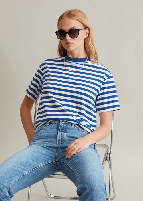 Regular striped T-shirt — Medium Blue