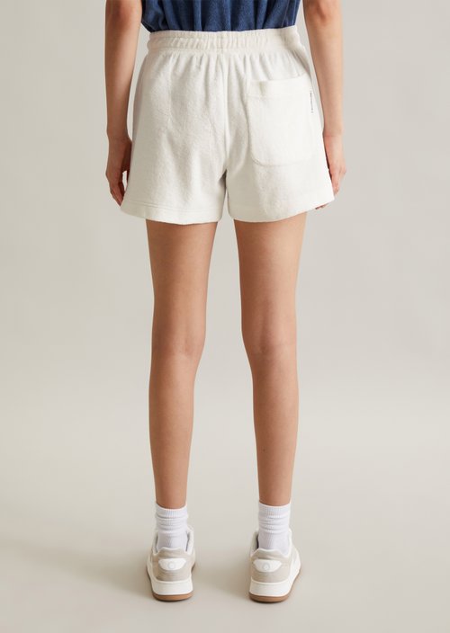 Relaxed terry shorts — Silky White