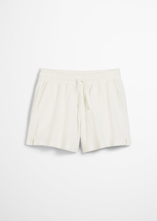 Relaxed terry shorts — Silky White