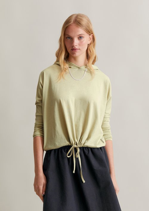 DfC hooded longsleeve relaxed — Elm Green