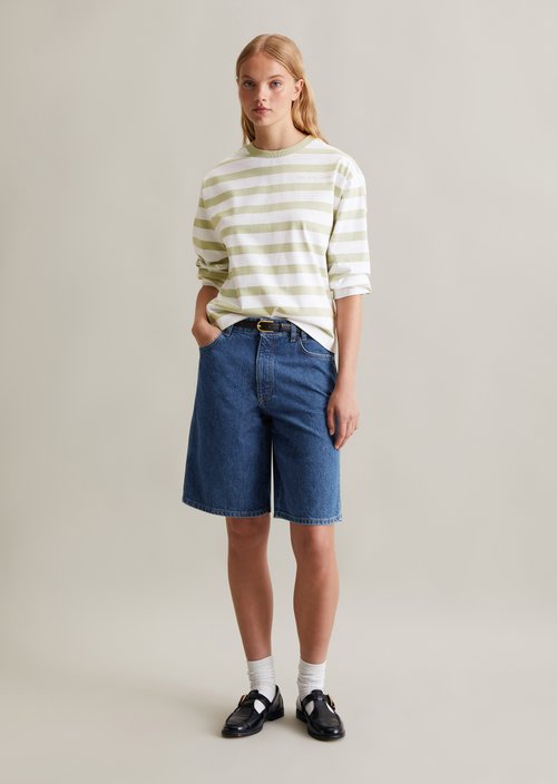 Striped longsleeve oversized — Light Green