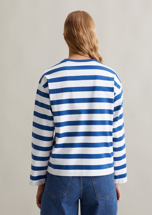 Striped longsleeve oversized — Medium Blue