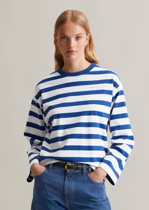 Striped longsleeve oversized — Medium Blue