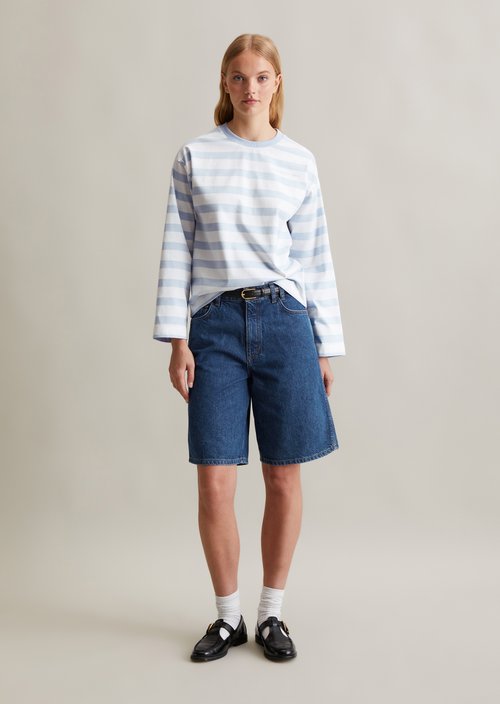 Striped longsleeve oversized — Light Blue