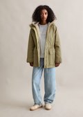 Outdoor jacket oversize made from organic cotton stretch