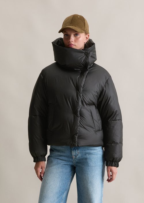 Down puffer jacket loose — Black