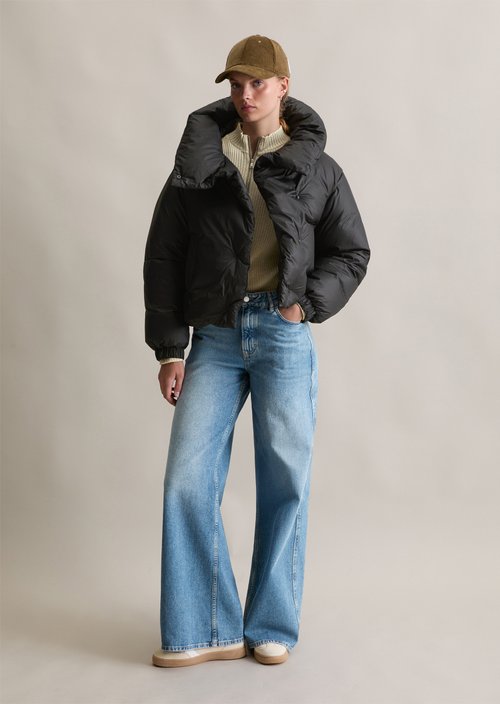 Down puffer jacket loose — Black
