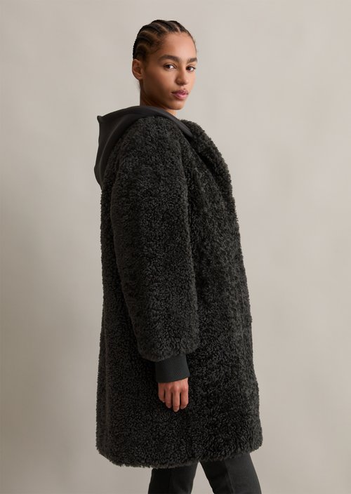 Relaxed teddy coat — Black