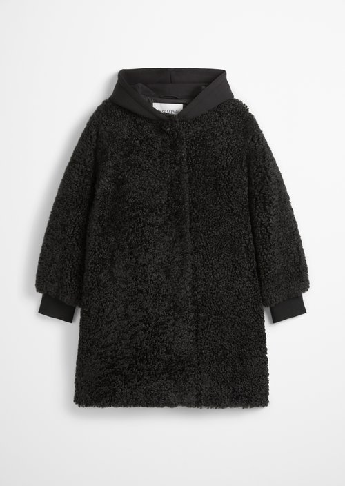 Relaxed teddy coat — Black