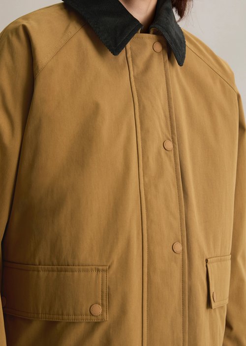 Oversize padded barn jacket — Wood Grain