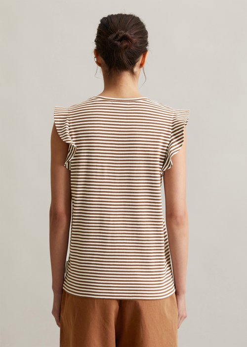 Regular flounce T-shirt — Medium Brown