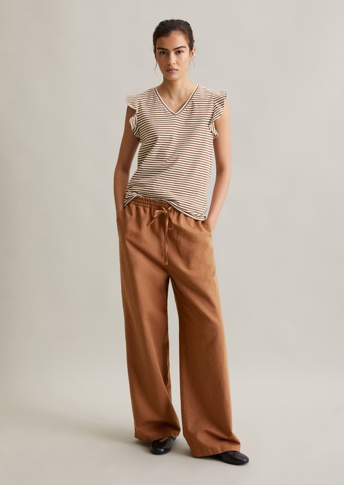 Regular flounce T-shirt — Medium Brown