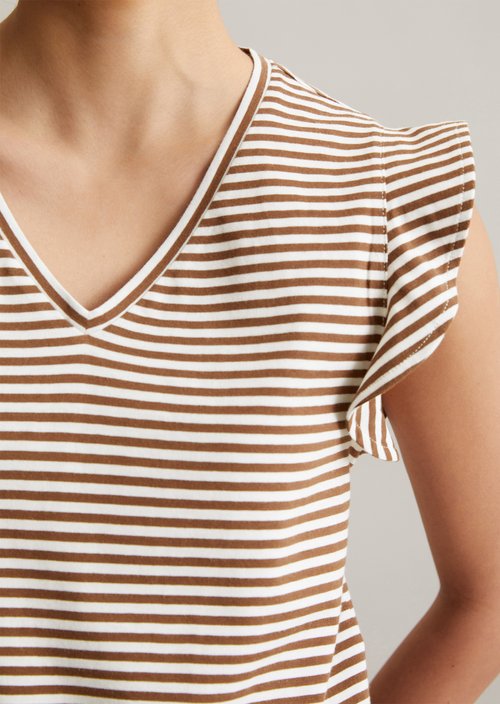 Regular flounce T-shirt — Medium Brown