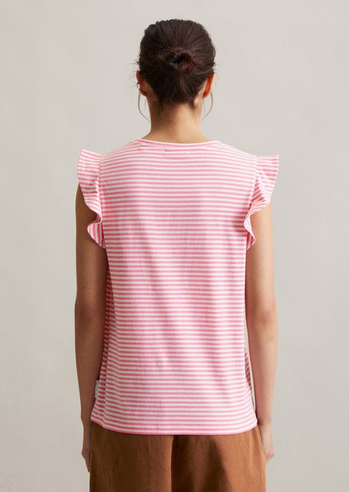 Regular flounce T-shirt — Medium Pink