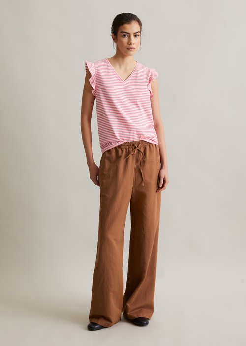 Regular flounce T-shirt — Medium Pink