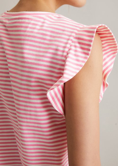 Regular flounce T-shirt — Medium Pink