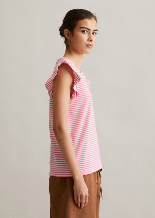Regular flounce T-shirt — Medium Pink