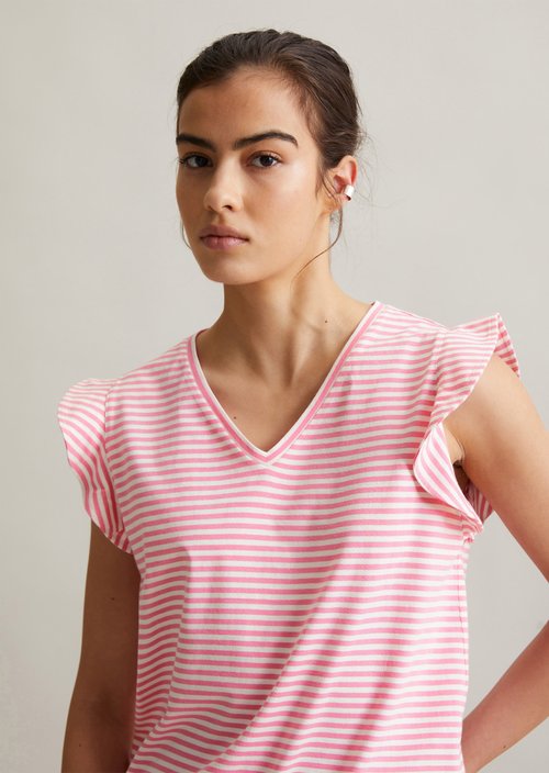 Regular flounce T-shirt — Medium Pink