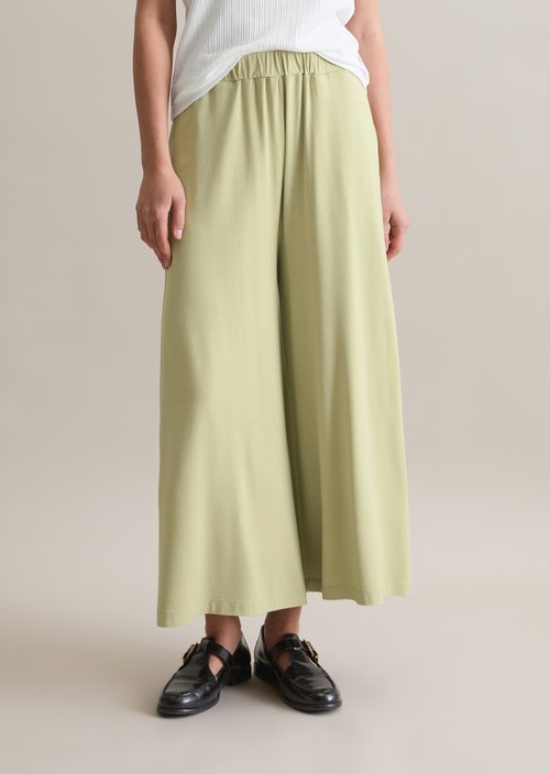 Wide jersey pants — Elm Green
