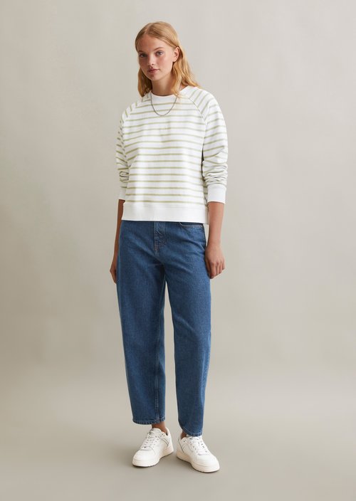 Regular striped sweatshirt — Light Green