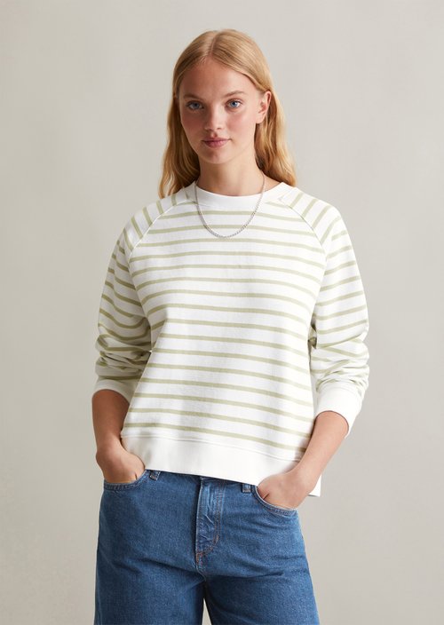 Regular striped sweatshirt — Light Green