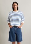 Marc O'Polo Regular gestreept sweatshirt, Dames, blauw, L, 100% Katoen