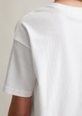 Oversize cropped T-shirt made from ribbed organic cotton