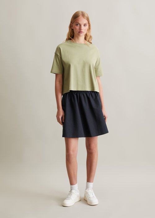 Oversize cropped T-shirt — Elm Green