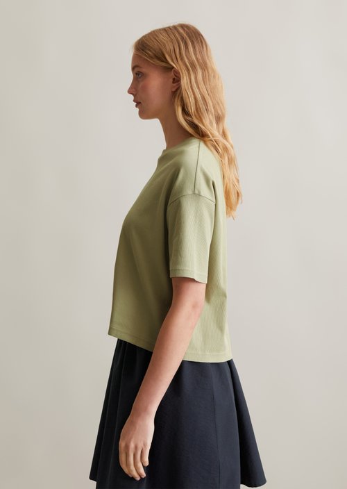 Oversize cropped T-shirt — Elm Green