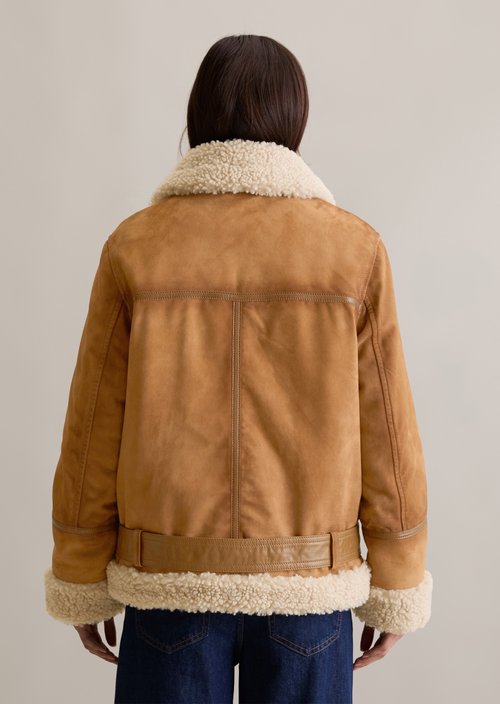 Suede jacket regular — Wood Grain