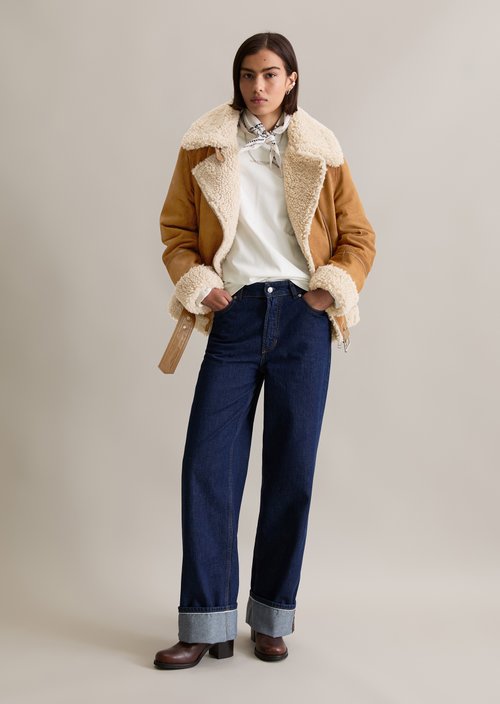 Suede jacket regular — Wood Grain