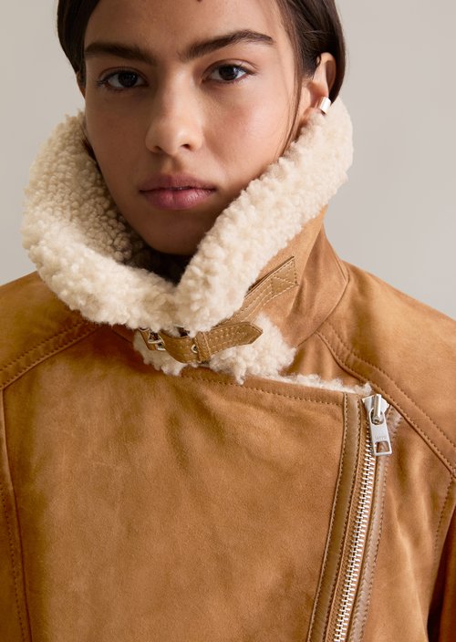 Suede jacket regular — Wood Grain