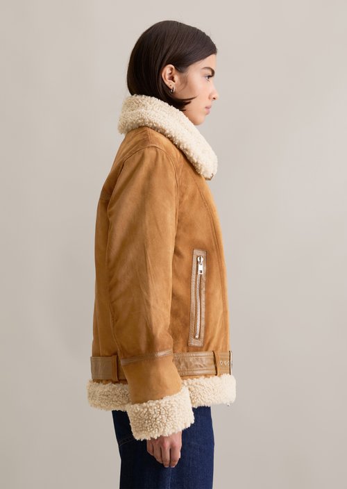 Suede jacket regular — Wood Grain